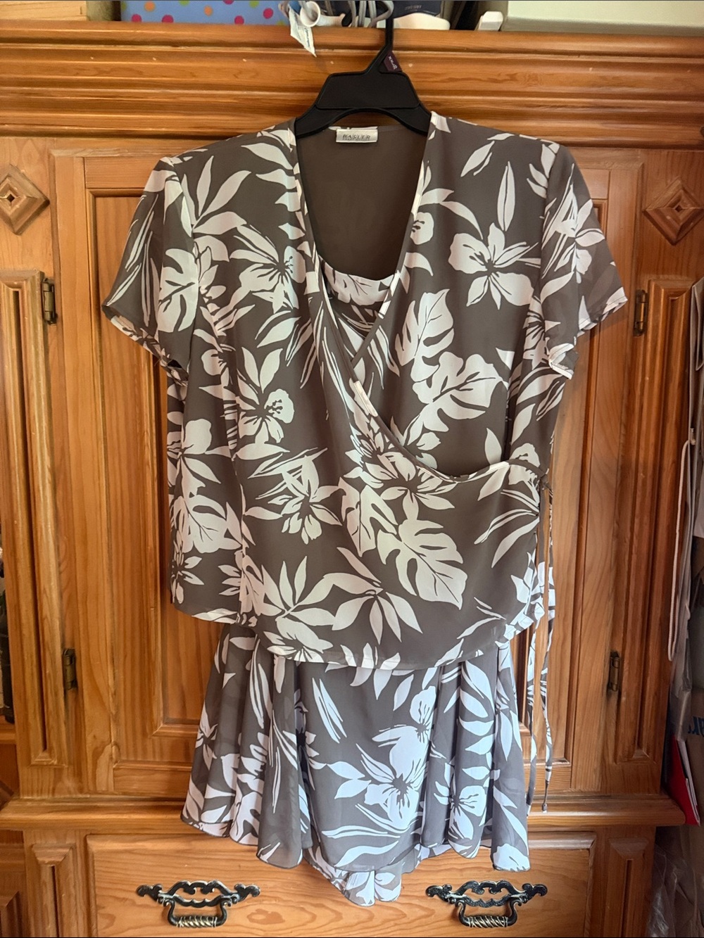 Basler Soft Taupe Sheer two piece